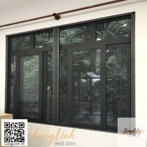 cửa lưới dạng xếp màu đen